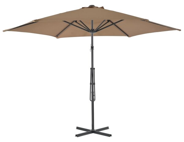 Vanjski suncobran s čeličnim stupom 300 cm smeđesivi - Tupe / N/A