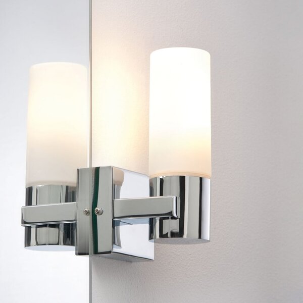 Paulmann Gemini LED svjetlo za ogledalo, krom, set od 2 komada, prigušivo, IP44, prigušiva, Krom, kupaonica, Metal