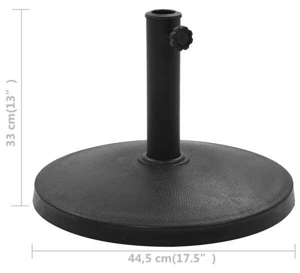 Stalak za suncobran od poliesterske smole okrugli 10 kg crni - Crna / N/A