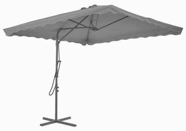 Vanjski suncobran s čeličnim stupom 250 x 250 cm antracit - Antracitno siva / N/A
