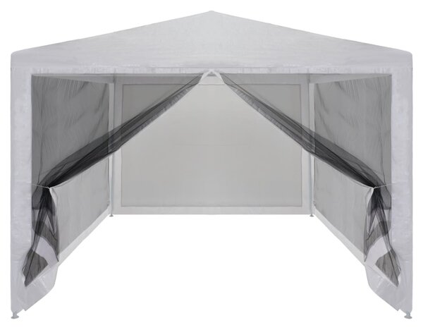 Šator za zabave s 4 mrežasta bočna zida 4 x 3 m - Bijela / 3 x 4 m