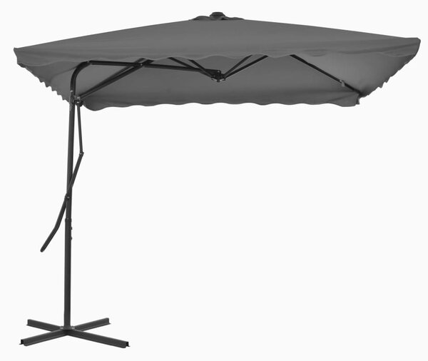 Vanjski suncobran s čeličnim stupom 250 x 250 cm antracit - Antracitno siva / N/A