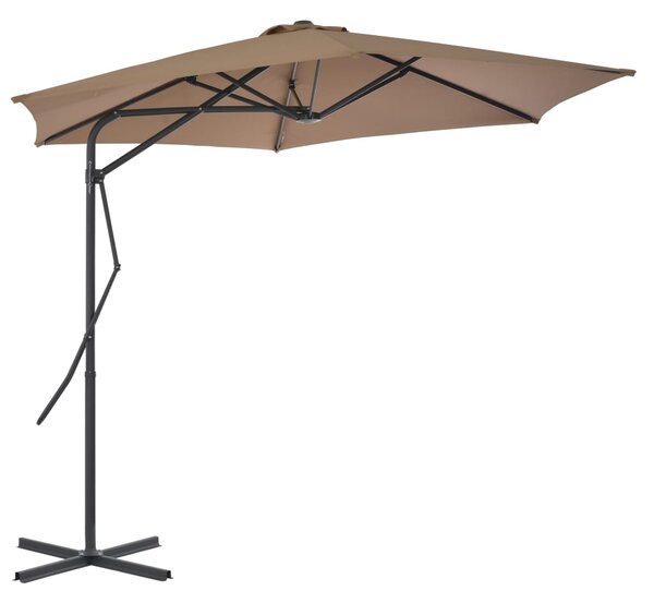 Vanjski suncobran s čeličnim stupom 300 cm smeđesivi - Tupe / N/A