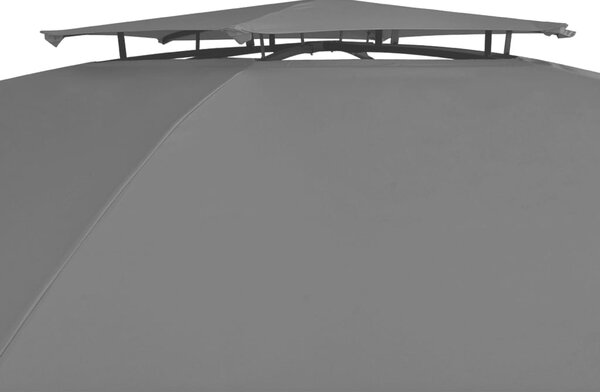 Vrtni šator sa zavjesama šesterokutni 360 x 265 cm - Antracitno siva / N/A