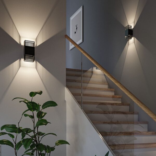 Paulmann Tharin LED zidna svjetiljka, 25 cm, crna, prema gore/dolje, IP44, Crno, Područje hodnika, Plastika