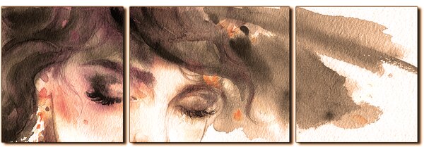 Slika na platnu - Ženski portret akvarel reprodukcija - panorama 5278FC (90x30 cm)