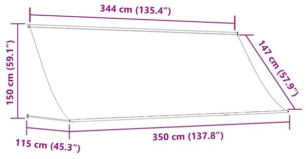 Tenda na uvlačenje 350 x 150 cm krem - Krema / 350 x 150 cm