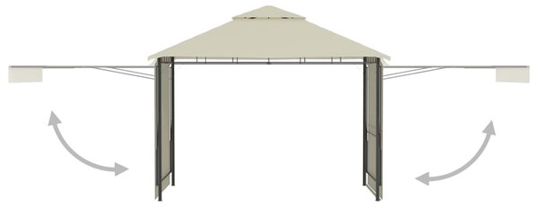 Sjenica s dvostrukim produžnim krovom 3x3x2,75 m krem 180g/m² - Krema / N/A