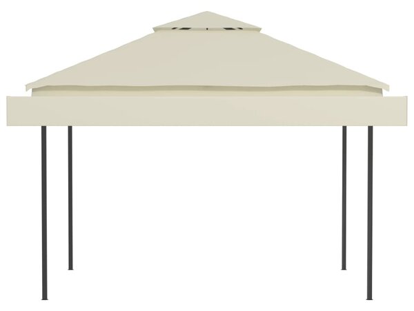 Sjenica s dvostrukim produžnim krovom 3x3x2,75 m krem 180g/m² - Krema / N/A