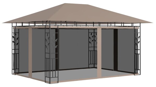 Sjenica s mrežom protiv komaraca 4x3x2,73 m smeđe-siva 180 g/m² - Tupe / 4 x 3 x 2.73 m