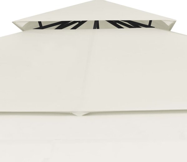 Sjenica s dvostrukim produžnim krovom 3x3x2,75 m krem 180g/m² - Krema / N/A