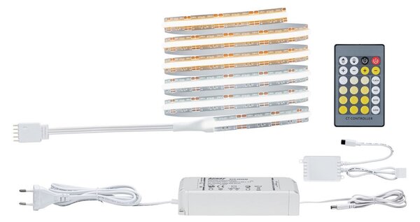 Paulmann MaxLED 1000 COB LED traka početnički komplet, 1,5 m, CCT, prigušiva, Metalik, Dnevni boravak/blagovaonica, Plastika