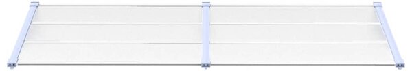 Nadstrešnica za vrata siva i prozirna 239 x 90 cm polikarbonat - Prozirna / 239 x 90 cm