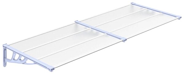 Nadstrešnica za vrata siva i prozirna 239 x 90 cm polikarbonat - Prozirna / 239 x 90 cm