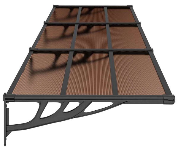 Nadstrešnica za vrata crna 358,5x90 cm polikarbonatna - Crna / 358.5 x 90 cm