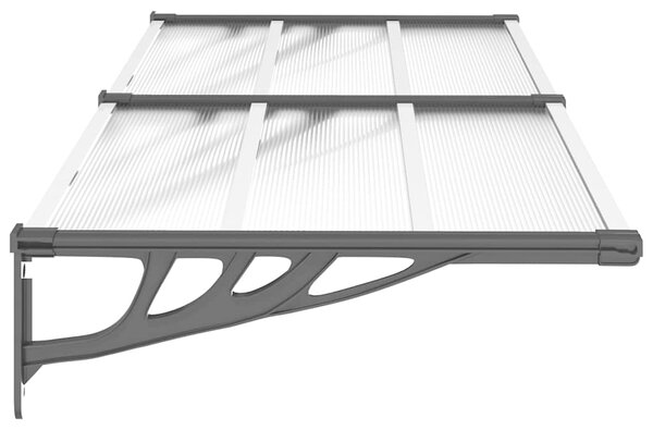 Nadstrešnica za vrata crna i prozirna 199 x 90 cm polikarbonat - Prozirna / 199 x 90 cm