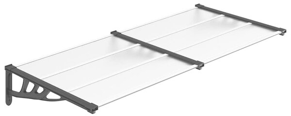 Nadstrešnica za vrata crna i prozirna 199 x 90 cm polikarbonat - Prozirna / 199 x 90 cm