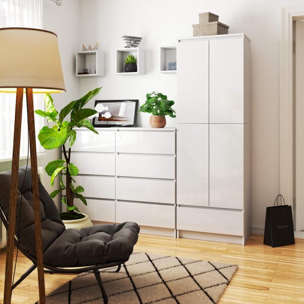 Ormar s policama Resolverse R60 2D (bijela + bijeli sjaj)