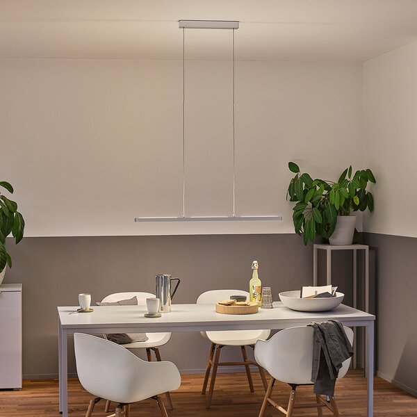 Paulmann Lento LED viseća svjetiljka, krom, 100 cm, usmjeriva svjetla, prigušiva, Krom, Dnevni boravak/blagovaonica, Aluminij