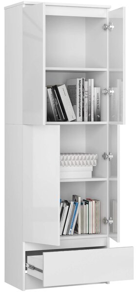 Ormar s policama Resolverse R60 2D (bijela + bijeli sjaj)