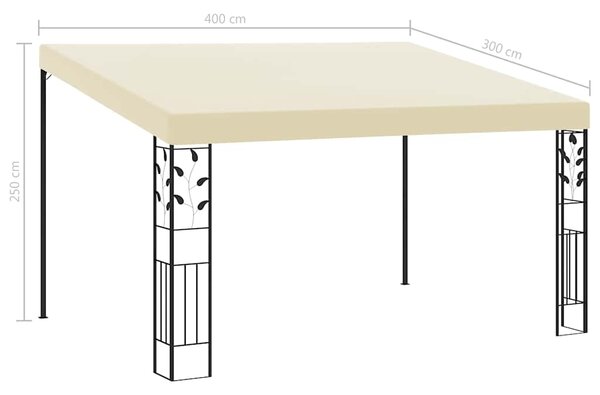 Zidna sjenica 4 x 3 x 2,5 m krem - Krema / 4 x 3 x 2.5 m