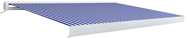 Motorizirana kazetna tenda 400 x 300 cm plavo-bijela - Plava / 400 x 300 cm