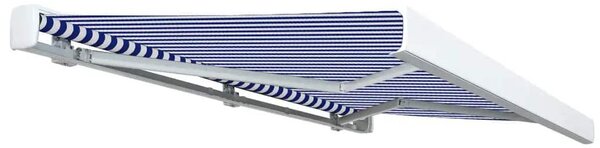 Motorizirana kazetna tenda 400 x 300 cm plavo-bijela - Plava / 400 x 300 cm