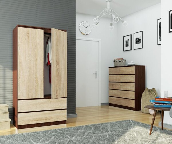 Zondo.hr Ormar za garderobu Safwan (wenge + hrast sonoma). Akcija -12%. 1128800