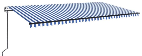 Automatska tenda sa senzorom LED 600 x 300 cm plavo-bijela - Plava / 600 x 300 cm