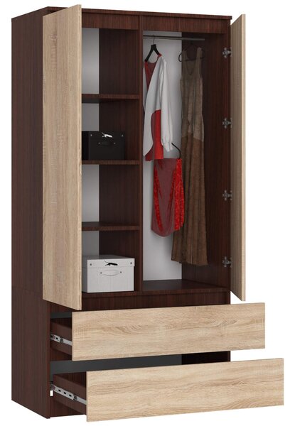 Zondo.hr Ormar za garderobu Safwan (wenge + hrast sonoma). Akcija -12%. 1128800