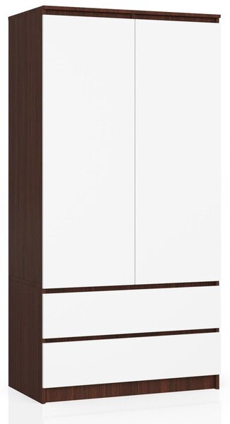 Ormar za garderobu Safwan (wenge + bijela)