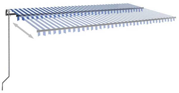 Automatska tenda sa senzorom LED 600 x 300 cm plavo-bijela - Plava / 600 x 300 cm
