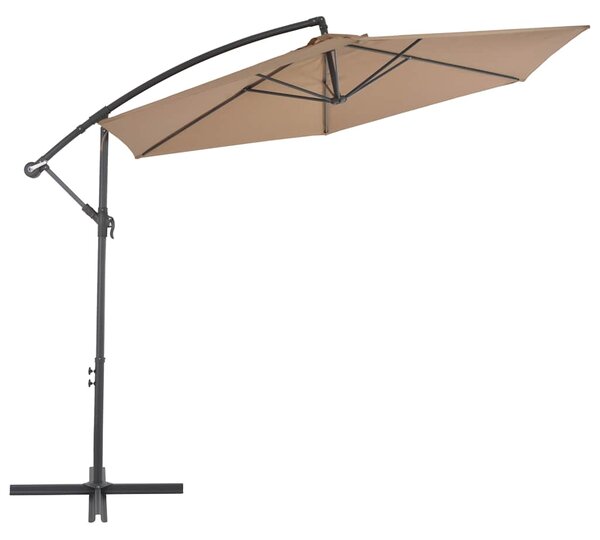 Konzolni vrtni suncobran s aluminijskim stupom 300 cm smeđesivi - Tupe / N/A
