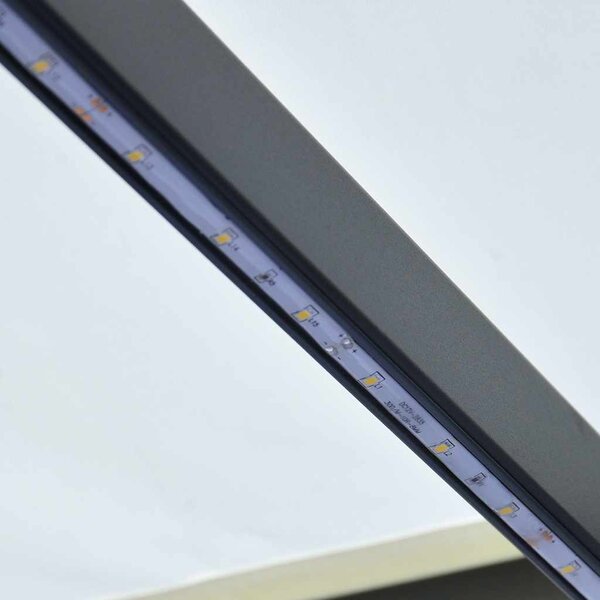 Tenda na ručno uvlačenje s LED svjetlima 300 x 250 cm krem - Krema / 300 x 250 cm