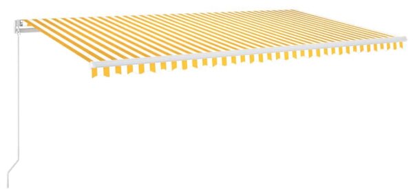 Tenda na ručno uvlačenje s LED svjetlom 600x300 cm žuto-bijela - Žuta / 600 x 300 cm