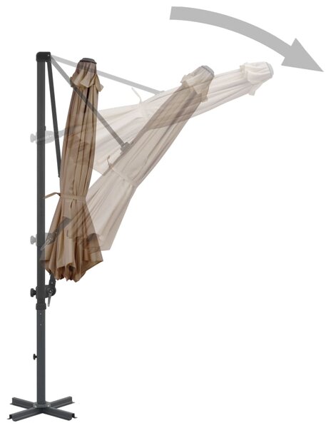 Konzolni vrtni suncobran s aluminijskim stupom 300 cm smeđesivi - Tupe / N/A