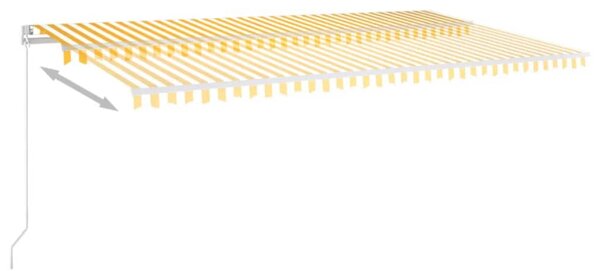 Tenda na ručno uvlačenje s LED svjetlom 600x300 cm žuto-bijela - Žuta / 600 x 300 cm