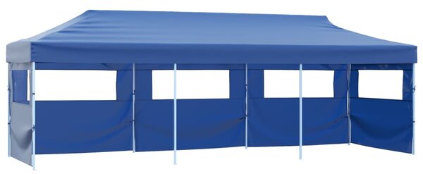 Sklopivi šator za zabave s 5 bočnih zidova 3 x 9 m plavi - Plava / N/A