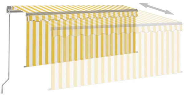 Tenda na ručno uvlačenje s roletom LED 3,5 x 2,5 m žuto-bijela - Žuta / 3.5 x 2.5 m