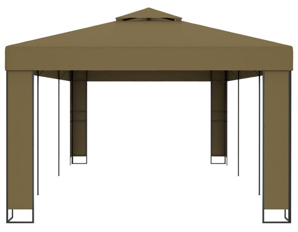 Sjenica s dvostrukim krovom 3 x 6 m smeđe-siva 180 g/m² - Tupe / 3 x 6 m