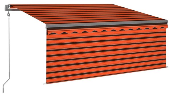 Automatska tenda roleta i senzor LED 3,5x2,5 m narančasto-smeđa - Šarena / 3.5 x 2.5 m