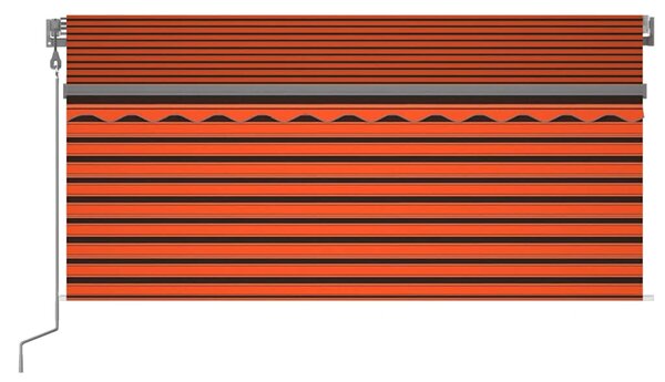 Automatska tenda roleta i senzor LED 3,5x2,5 m narančasto-smeđa - Šarena / 3.5 x 2.5 m