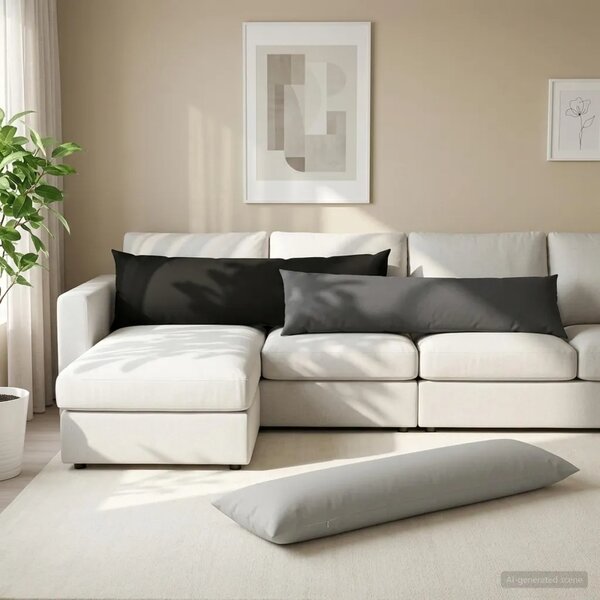 Jastuk s jastukom HEERLEN Siva 40 x 145 cm Poliester - Siva 40 x 145 cm 1