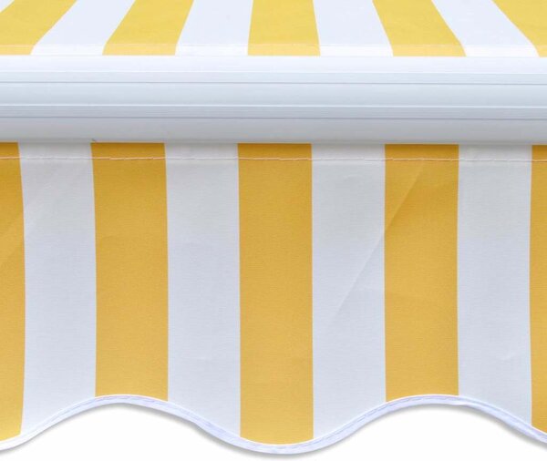 Sklopiva tenda na ručno upravljanje 300 cm žuto-bijela - Žuta / N/A