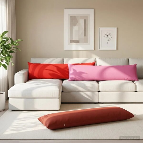 Jastuk s jastukom HEERLEN Crvena 40 x 145 cm Poliester - Crvena 40 x 145 cm 1