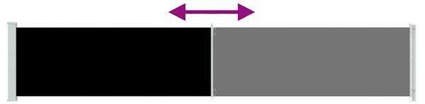 Uvlačiva bočna tenda za terasu 117 x 600 cm crna - Crna / 117 x 600 cm