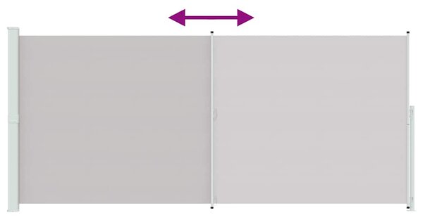 Uvlačiva bočna tenda za terasu 220 x 500 cm siva - Siva / 220 x 500 cm