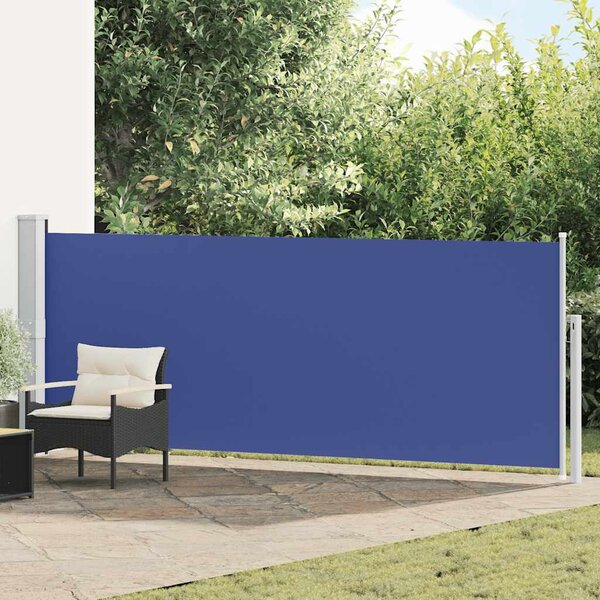 Uvlačiva bočna tenda za terasu 140 x 500 cm plava - Plava / 140 x 500 cm