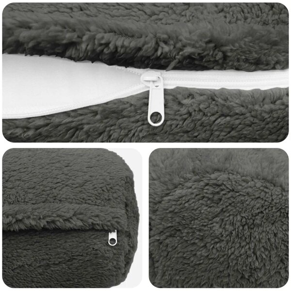 Presvlaka za jastuk 2 pcs HEERLEN Tamnosiva Ø 15 x 40 cm Bouclé - Tamnosiva Ø 15 x 40 cm 2