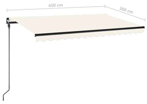 Tenda na ručno uvlačenje 450 x 300 cm krem - Krema / 450 x 300 cm